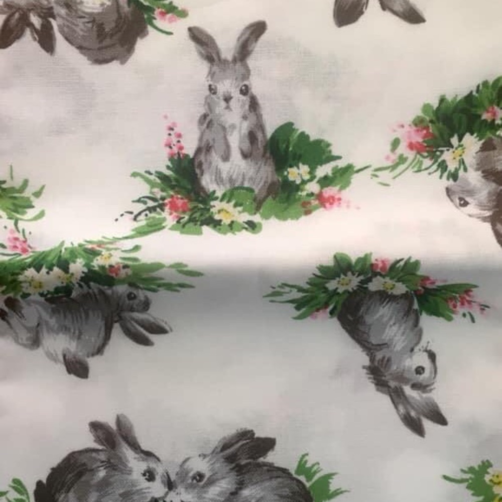 4247 FABRIC Sewing Crafting 1/4 YARD Springtime Rabbit Sewing Crafting Fabric